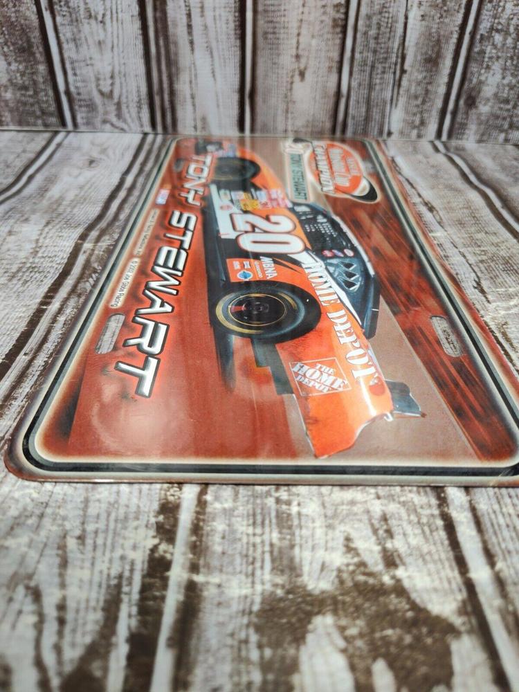 2002 Tony Stewart Winston Cup Champion Booster License Plate Nascar 20 Steel - Picture 6 of 9